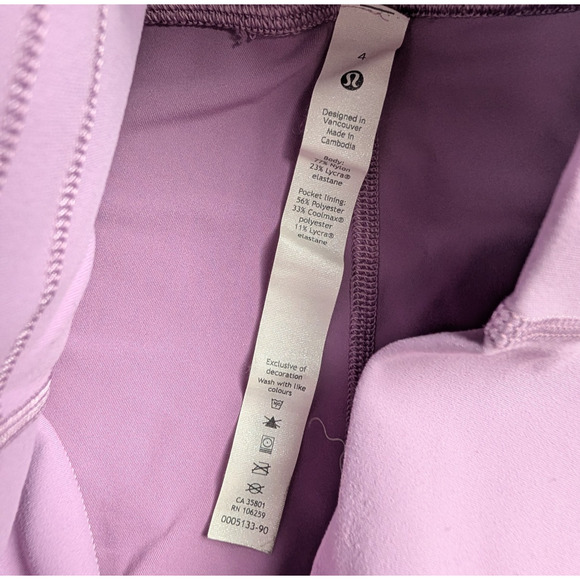 Lululemon Align Bike Shorts Womens 4 Pink 4" Athletic Drawstring Minimal Gym - Picture 4 of 6